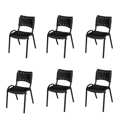 Kit 6 Cadeira Iso - Preto