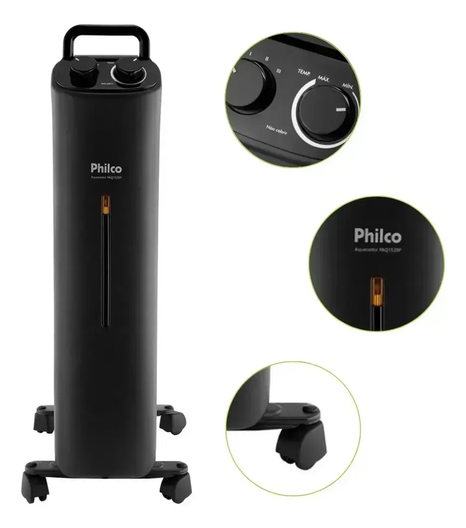 Ver imagem 3 de Aquecedor a Oleo Ventilador Oscilante Elétrico Philco 127v