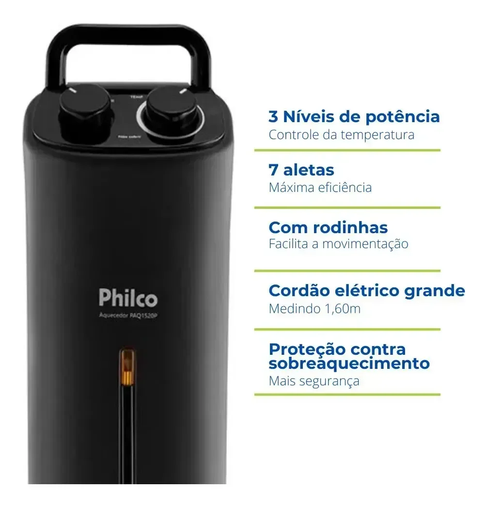 Ver imagem 4 de Aquecedor a Oleo Ventilador Oscilante Elétrico Philco 127v