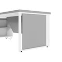 Ver imagem 7 de Mesa Executiva com Armário Lateral e Caixa de Tomadas 3 Gavetas 180cm Corporate Cinza Sagrado e Bran