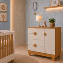 Ver imagem 1 de Cômoda Sapateira Infantil Apolo 4 Gavetas 1 Porta para Bebê