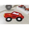 Tapete de Pelúcia Infantil Antiderrapante Carrinho Grande 1,18M x 88cm Decorativo Cor:Vermelho - 1