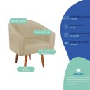 Ver imagem 4 de Kit 2 Poltronas Decorativa Jade Design Moderno Sala de Estar Quarto Escritório Confortável Luxo Pés