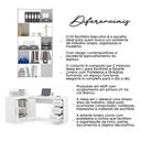 Ver imagem 5 de Kit Escritório com Escrivaninha em L e Estante Livreiro MDP Branco Menu Móveis