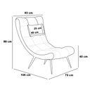 Ver imagem 7 de Kit 01 Poltrona e 01 Puff Sher Suede Pés Palito de Ferro - D’Rossi Cinza