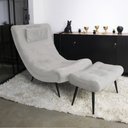 Ver imagem 2 de Kit 01 Poltrona e 01 Puff Sher Suede Pés Palito de Ferro - D’Rossi Cinza