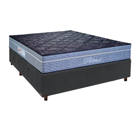 Cama Box + Colchão Casal Molas Ensacadas Petrus Paropas