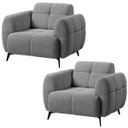 Ver imagem 2 de Kit 2 Poltronas para Sala e Escritório Decorativa Kania Linho Cinza
