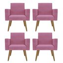 Ver imagem 1 de Kit 4 Cadeira para Recepção Barbearia Sala de Espera Lina Rosa