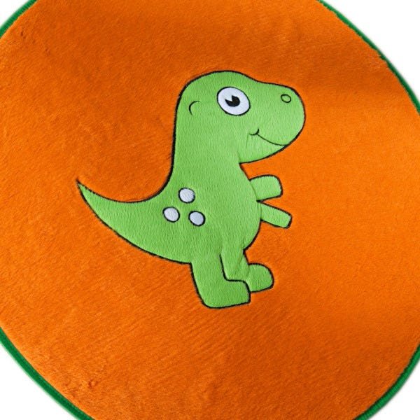 Tapete Infantil de Quarto Pelúcia Antiderrapante Dinossauro Cor: Laranja - 3