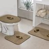 Kit de Tapetes para Banheiro com Tulipa Bordada em Tecido Pelúcia 3 Peças Antiderrapante Cor: - 2