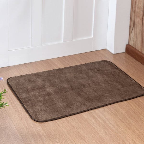 Tapete para Porta Retangular 68cm x 48cm Avulso com Base Antiderrapante e Tecido Pelúcia Cor:  - 2