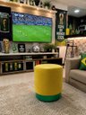 Ver imagem 2 de Kit Puff Rodapé ,Hexa Copa do Mundo Brasil Amarelo e Verde Tecido Veludo- Let Móveis