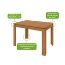 Ver imagem 4 de Conjunto Sala de Jantar Mesa Athenas 120 Tampo no Glass com 4 Cadeiras Téssera - Lopas Amendoa Clean