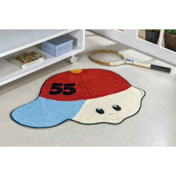 Tapete Decorativo Infantil de Menino Número Antiderrapante Cor: Vermelho - 1