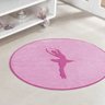 Tapete Infantil para Quarto de Menina 1,10M x 95cm com Bordado Bailarina Pelúcia e Antiderrapante - 2