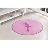 Tapete Infantil para Quarto de Menina 1,10M x 95cm com Bordado Bailarina Pelúcia e Antiderrapante - 1