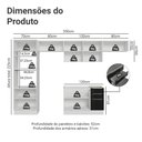Ver imagem 3 de Armário de Cozinha Completa 350 cm Branco/Preto Lux Madesa 01