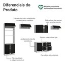Ver imagem 4 de Armário de Cozinha Completa 350 cm Branco/Preto Lux Madesa 01