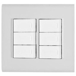 Interruptor 3 Simples + 3 Paralelo Tramontina Linha Liz 4x4 - 1 Interruptor 3 Simples + 3 Paralelo Tramontina Linha Liz 4x4 - 1