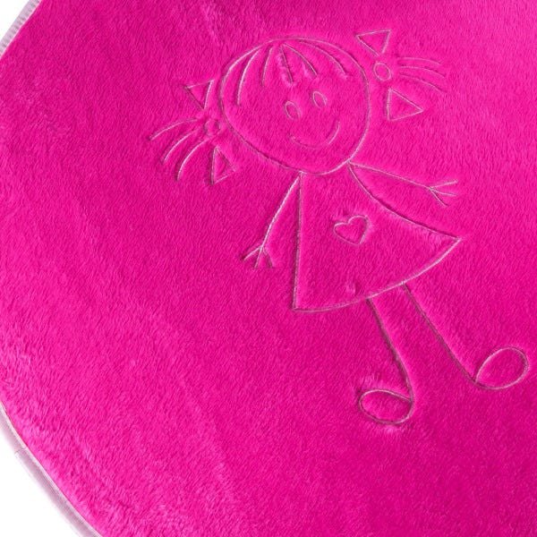 Tapete para Quarto Infantil de Pelúcia 78cm x 68cm Menina Bordada Antiderrapante Cor:Pink - 3