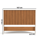 Ver imagem 2 de Cabeceira 1,60 Cama Casal Queen Painel Ripado Mdf Box Cores:off White/nature