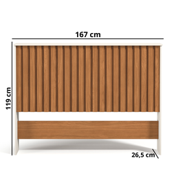 Cabeceira 1,60 Cama Casal Queen Painel Ripado Mdf Box Cores:off White/nature - 2