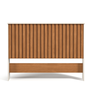 Cabeceira 1,60 Cama Casal Queen Painel Ripado Mdf Box Cores:off White/nature