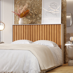 Cabeceira 1,60 Cama Casal Queen Painel Ripado Mdf Box Cores:off White/nature - 5