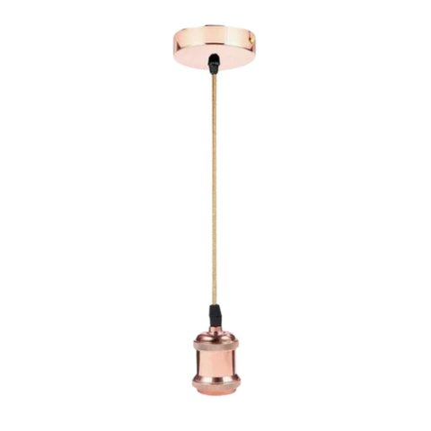 Lustre Pendente Luminaria Vintage Metal Rose