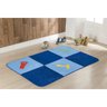 Tapete Passadeira Infantil para Meninos 1,20M x 74cm Pelúcia Antiderrapante Ferramentas Cor:Azul - 1