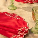 Ver imagem 5 de Kit 6 Jogos Americanos Bordado Simples com Guardanapos - Tóquio Vermelho