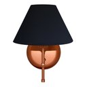 Ver imagem 2 de Arandela De Parede em Alumínio e Cúpula de Algodão Para Sala, Quarto Cabeceira De Cama - Cobre e Cúp
