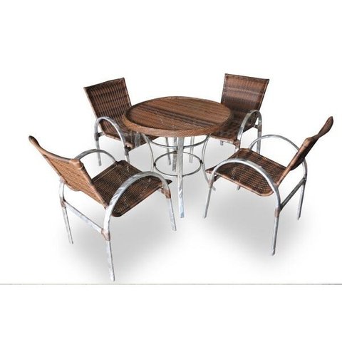 Conjunto de Fibra Sintética Madri - 4 Cadeiras + 1 Mesa