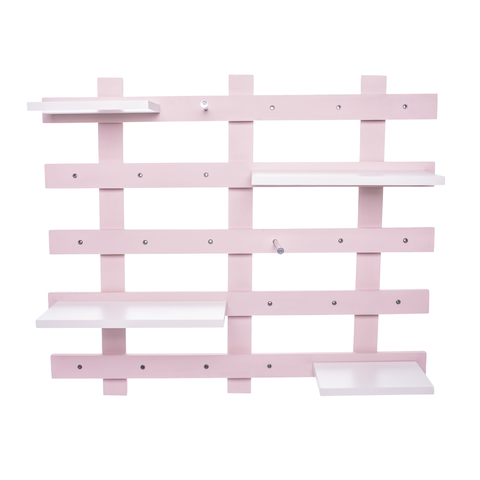 Estante Aérea Painel Organizador Ripado Premier Rosa