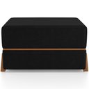 Ver imagem 3 de Puff Decorativo Retangular para Sala de Estar Domus L02 Couríssimo Preto - Lyam Decor