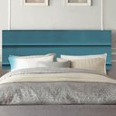 Ver imagem 1 de Painel Cabeceira Estofada Argentina 160cm Cama Box Queen Corino Azul Turquesa- Mabe Magazine