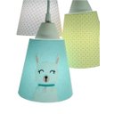 Ver imagem 3 de Lustre Pendente Luminária Desenho Lhama Rosa, Amarelo e Verde Claro