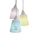 Ver imagem 1 de Lustre Pendente Luminária Desenho Lhama Rosa, Amarelo e Verde Claro