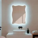 Ver imagem 1 de Espelho com Led Frio Decorativo de Parede Sala Quarto Banheiro Hall Camarim 44x64cm Mod. Paris