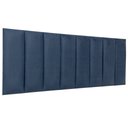 Ver imagem 1 de Cabeceira Queen Veludo Azul Placa Modulada Estofada Ripada Adesiva