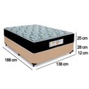 Ver imagem 3 de Cama Box Casal Sintético + Colchão Molas Ensacadas Sereneprime Sonnolux 138x188x65 Bege