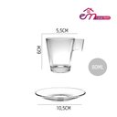 Ver imagem 3 de Jogo 12 Xícaras de Café de Vidro com Pires Transparente em Casa Tem 80ml