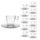 Ver imagem 1 de Jogo 12 Xícaras de Café de Vidro com Pires Transparente em Casa Tem 80ml