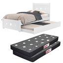 Ver imagem 7 de Cama Solteiro Bicama Auxiliar 2 Colchões Resistente Sol Cor:branco/nature