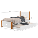 Ver imagem 2 de Cama Solteiro Bicama Auxiliar 2 Colchões Resistente Sol Cor:branco/nature