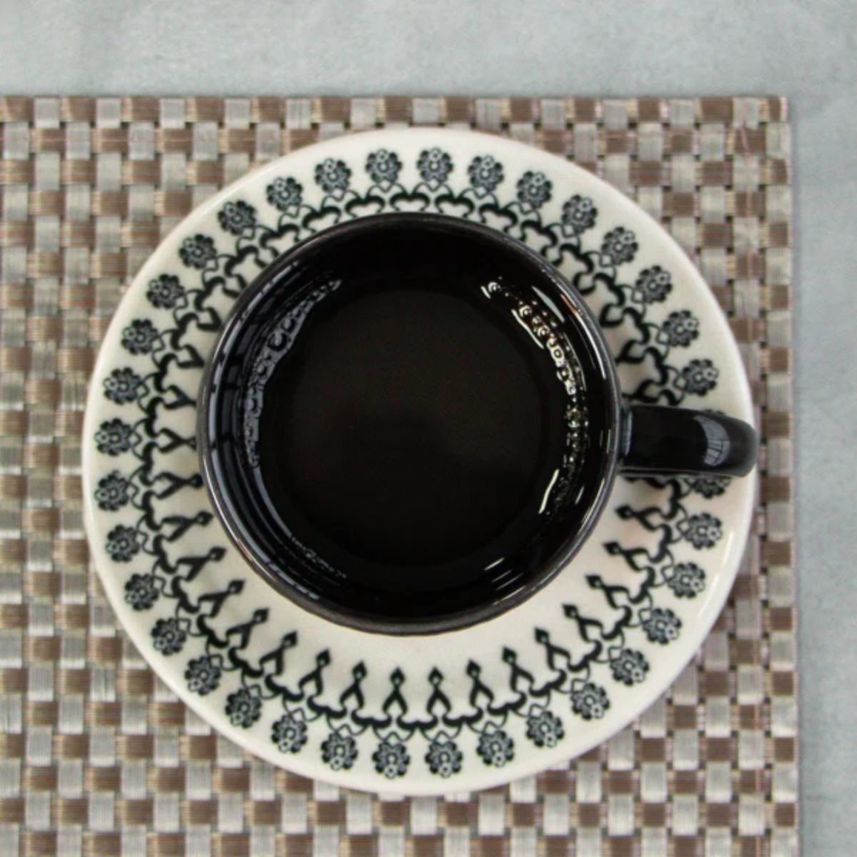 Jogo 6 Xícaras de Chá com Pires Cerâmica 200ml Biona - Folk - 5