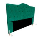 Ver imagem 2 de Cabeceira King Size Cama Box de Casal Quarto Estofada Barcelona 198cm:suede Azul Turquesa