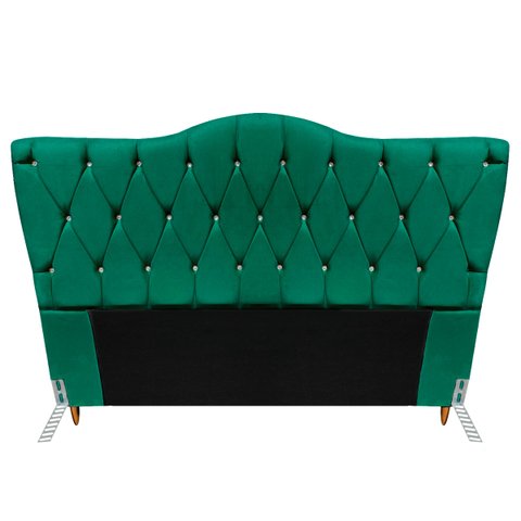 Cabeceira King Size Cama Box de Casal Quarto Estofada Barcelona 198cm:suede Azul Turquesa