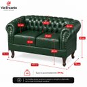 Ver imagem 5 de Namoradeira Chesterfield Duque 2 Lugares em Veludo Verde Escuro